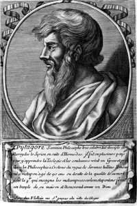 Portrait de Pythagore (ca. 570 - vers 480 av. J.-C.), mathématicien et philosophe grec. Gravure du XVIIIe siècle - Unknown artist