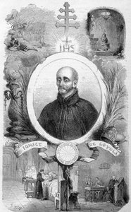 Portrait de Saint Ignace de Loyola, fondateur de la Compagnie de Jésus (1491-1556) - dans "Histoire des papes" de Maurice Lachatre, sd 19e siècle