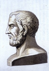 Portrait de Théophraste (372 av. J.-C. - 287 av. J.-C.), philosophe grec.