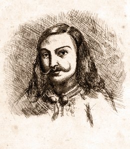 Portrait de Théophile Gautier. Dessin. 19ème siècle - Unknown artist