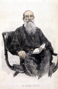 Portrait de Tolstoï, gravure 1888 - Unknown artist