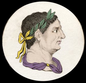 Portrait de Vitellius (15-69), empereur romain. Gravure du 19ème siècle