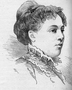 Portrait de Zélia Provost Ponsin, comédienne française, membre de la Comédie-Française de 1860 à 1880. Gravure dans Le Monde Illustré n°1168 du 16 août 1879.