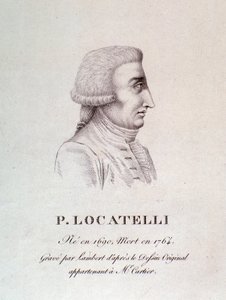 Portrait du violoniste et compositeur italien Pietro Locatelli (1695-1762) Gravure. XVIIIe siècle. Bologne, civico museo musico