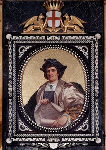 Portrait du navigateur italien Christophe Colomb (Christophe Colomb, Cristoforo Colombo, Cristóbal Colón) (1451-1506) Mosaïque - Unknown artist