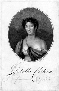 Portrait de la chanteuse espagnole Isabelle Colbran (1785-1845) Gravure du 19ème siècle