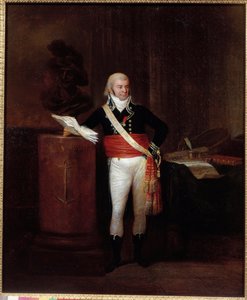 Portrait du citoyen Emmery, maire de Dunkerque distingué par Napoléon Bonaparte soutenant le buste de Jean Bart - Unknown artist
