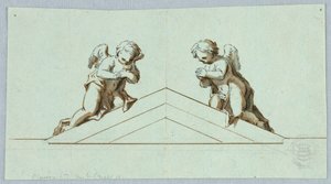 Projet pour un autel avec anges et fronton - Unknown artist
