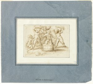 Putti en train de faire du vin