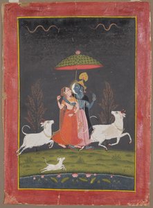 Radha et Krishna sous la pluie