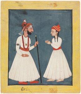 Raja Shamsher Sen avec un jeune homme - Unknown artist