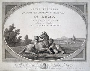 Rémus et Romulus (romolo remo lupa) et la louve - dans « Collection de vues de Rome » - Unknown artist