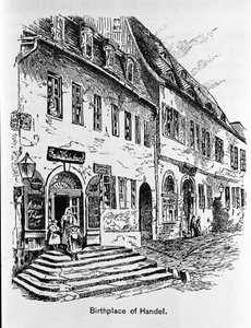 Représentation de la maison où est né George Frederick Handel (Georg Friedrich Handel) - Unknown artist