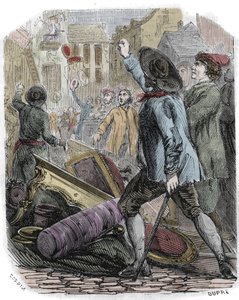 Émeutes de Réveillon entre le 26 et le 29 avril 1789 - Révolution française : affaire Réveillon - "Pillage de la fabrication de papiers peints Jean Baptiste de Réveillon le 28 avril 1789" - Une émeute parisienne a saccagé l