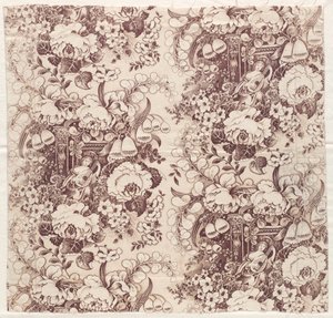 Coton imprimé avec motif de femme jouant du luth