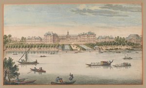 Hôpital royal de Chelsea, vue depuis la rivière, vers 1750