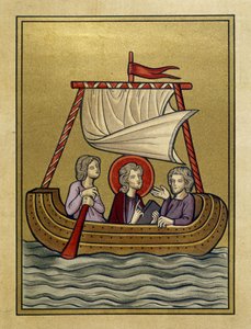 Saint Paul, Saint Sylvain (ou Silas) et Saint Timothée sur un bateau - d