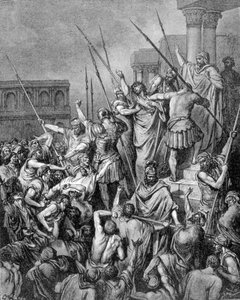 Saint Paul est arrêté à Jérusalem. Gravure du 19ème siècle - Unknown artist