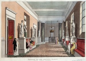 Salon menant aux loges privées du théâtre de Covent Garden. Gravure de 1809 - Unknown artist
