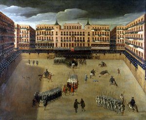 Scène de corrida à Madrid, huile sur toile - Unknown artist