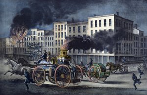 Scène de la vie quotidienne des pompiers américains