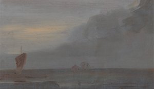 Marine avec bateaux : Soir