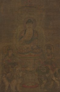 Triade de Shakyamuni : Bouddha Assisté par Manjushri et Samantabhadra