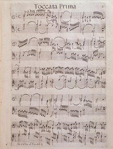 Page de partition du Deuxième livre de toccates par Girolamo Frescobaldi