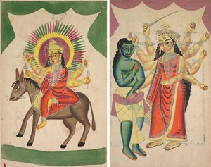 Sheetaladevi : La déesse de la variole (recto); Durga (verso)