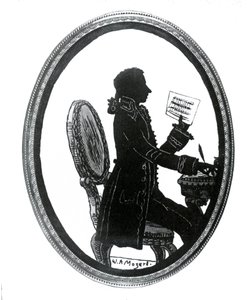 Silhouette du compositeur Wolfgang Amadeus Mozart (1756 - 1791).