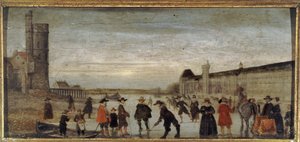Patineurs sur la Seine en 1608, vers 1608