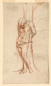 Saint Sébastien attaché à un arbre - Unknown artist