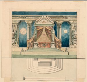 Décor de scène, Autel dans un temple égyptien