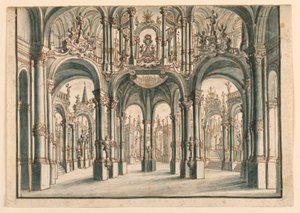 Décor de scène, Cour du palais ouvert