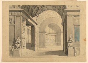 Conception de scène, intérieur de palais