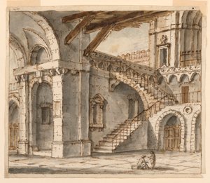 Décor de scène : Cour de prison - Unknown artist