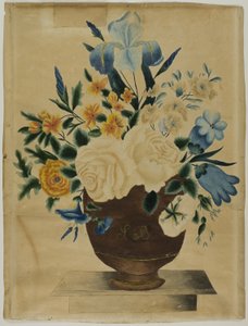 Nature morte avec arrangement floral en pot - Unknown artist