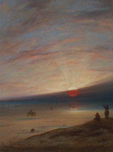Coucher de soleil sur la plage de Sark