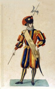 Garde suisse de la Cité du Vatican en petite tenue. - Unknown artist