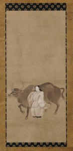 Tenjin (Sugawara no Michizane) avec un bœuf