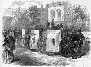 La Commune de Paris en 1871. Mitrailleuse blindée utilisée par les fédérés (communards)
