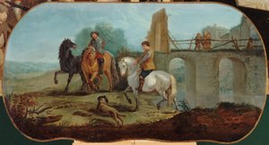 Le dressage des chevaux, entre 1701 et 1800 (huile sur toile) - Unknown artist
