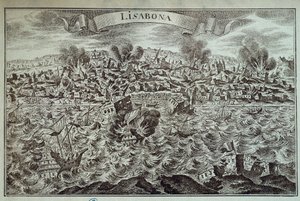Le tremblement de terre de Lisbonne en 1755 - Unknown artist