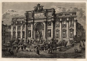 La Fontaine de Trevi à Rome, achevée en 1762, est un exemple de la perpétuation du style baroque au 18e siècle en Italie