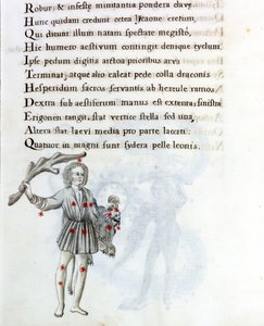 La constellation représentée est celle du Bouvier (ou Bootes), qui soutient les cheveux de Bérénice avec la main gauche. Page d