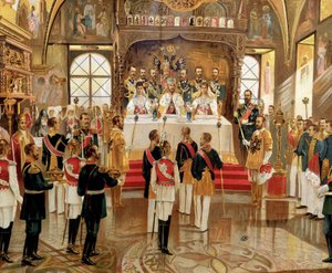 Le couronnement du tsar Nicolas II (1868-1918) à Moscou, Russie - Unknown artist