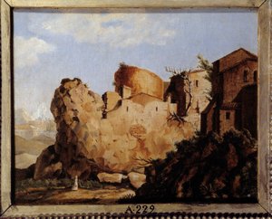 La maison de Napoléon Bonaparte (1769-1821) et la citadelle en Corse, composition fantaisiste