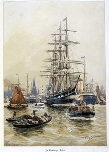 Le port de Hambourg au 19e siècle - Unknown artist