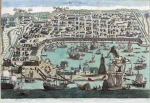 Le port de Messine - gravure du 18ème siècle