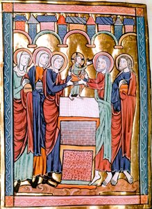 Présentation au temple (miniature) tirée du "Liber Psalmorum Cum Calendario" ou "Psautier à l